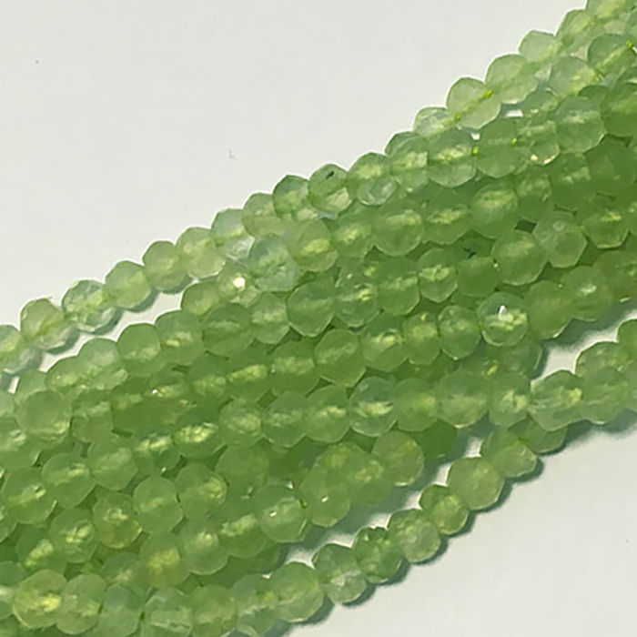 Semi Precious Prehnite Faceted Rondell 3mm to 3.5mm Beads