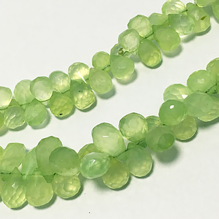 Manufacturer Prehnite Faceted Drops 5mm to 10mm Beads