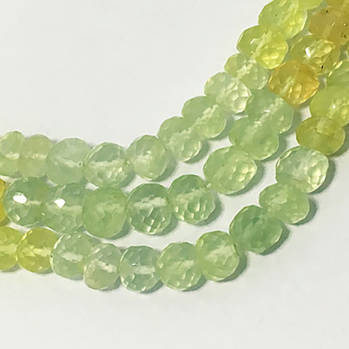Genuine Prehnite Faceted Rondell 6mm to 7mm Beads