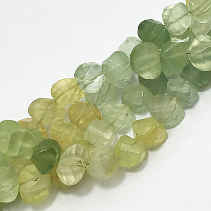 Stunning Prehnite Twisted Rondell 7mm to 7.5mm Beads