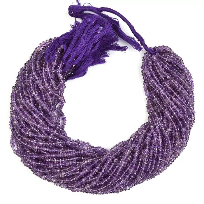 hand made Amethyst Button Beads Strand wholesaler