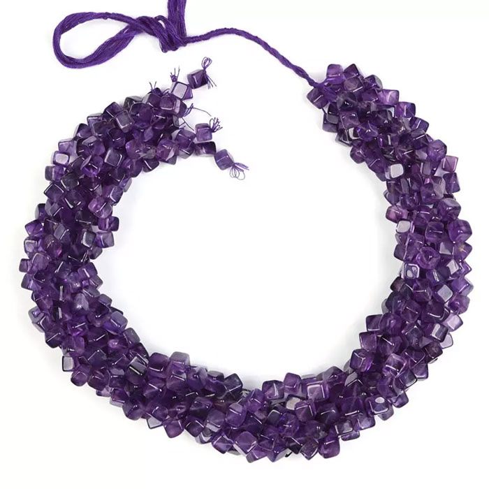 buy online Amethyst Box Beads Strand manufcturer