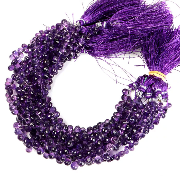 loose Amethyst Drops Beads Strand suppliers