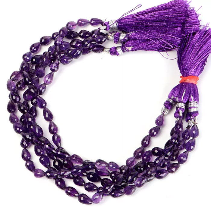 best buy Amethyst Drops Beads Strand for necklace