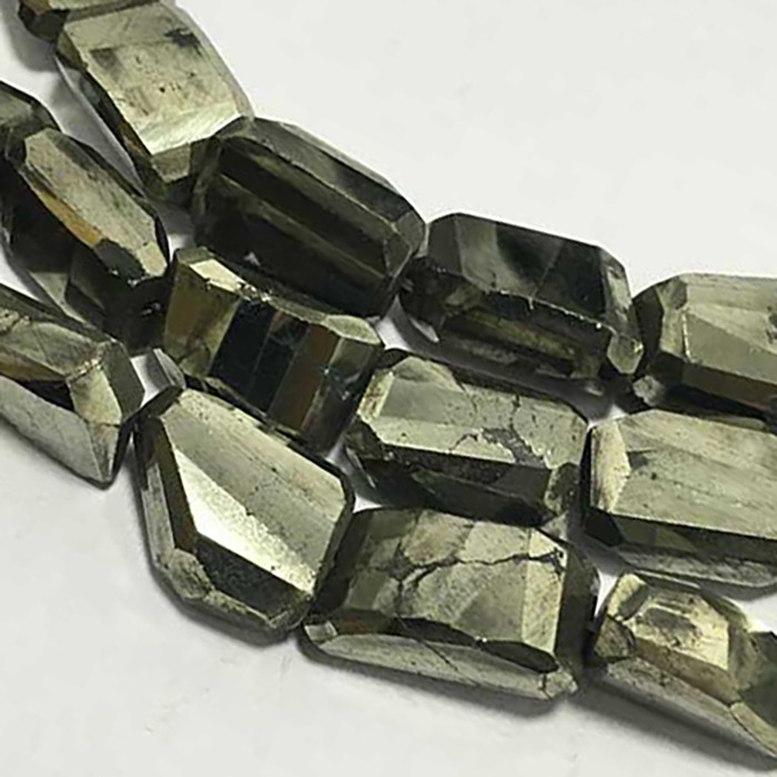 Top Quality Pyrite Step Cut Tumble 14mm to 18mm Beads