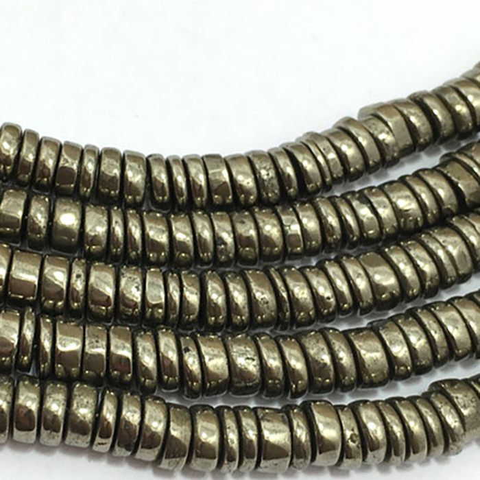 wholesaler Pyrite Plain Tyre 5.5mm to 6mm Beads