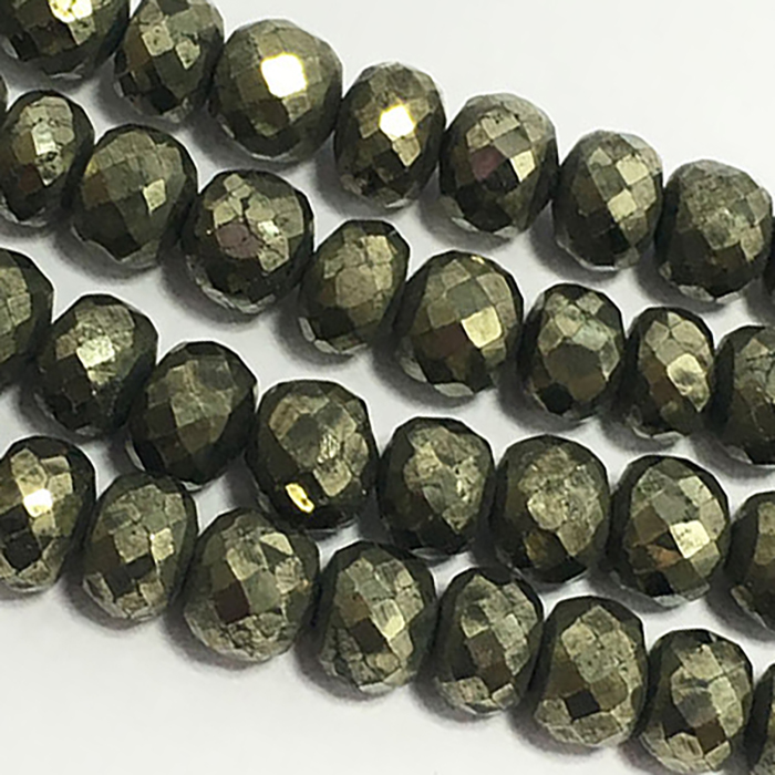 Exporter Pyrite Faceted Rondell 7mm to 7.5mm Beads