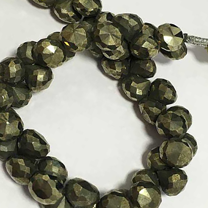 Manufacturer Pyrite Faceted Onion 7mm to 8mm Beads