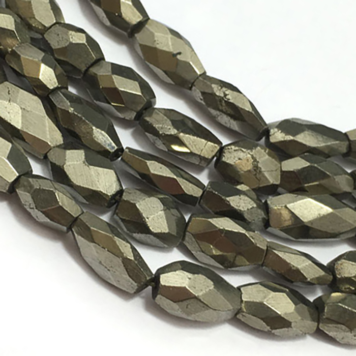 Top Quality Pyrite Faceted Oval 8mm to 11mm Beads