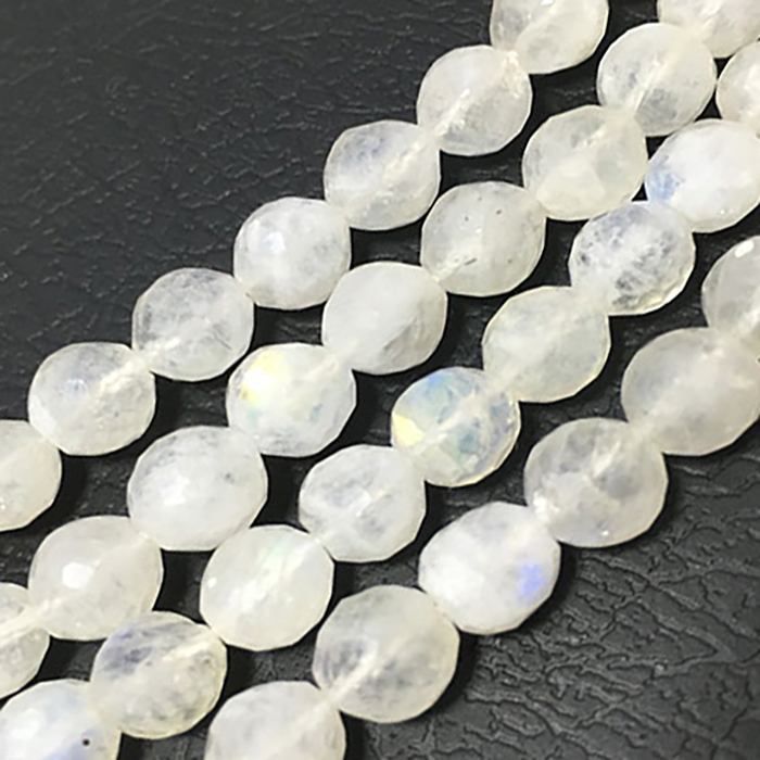 Manufacturer Rainbow Moonstone Faceted Round 10mm to 11mm Beads