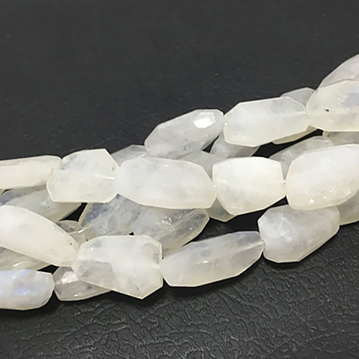 Loose Rainbow Moonstone Step Cut Tumble 10mm to 20mm Beads