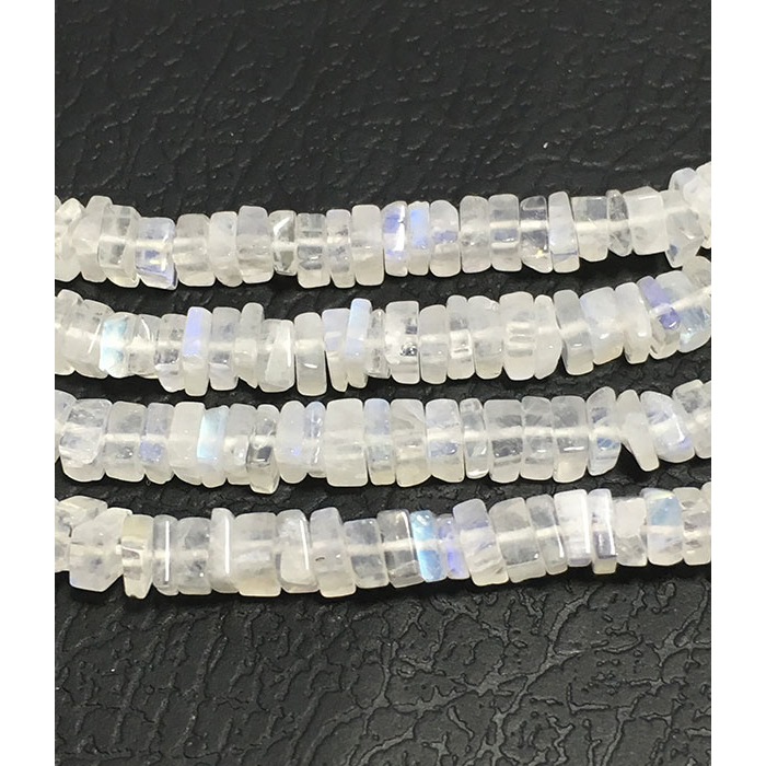 natural Rainbow Moonstone Plain Disc Square 4.5mm to 5mm Beads