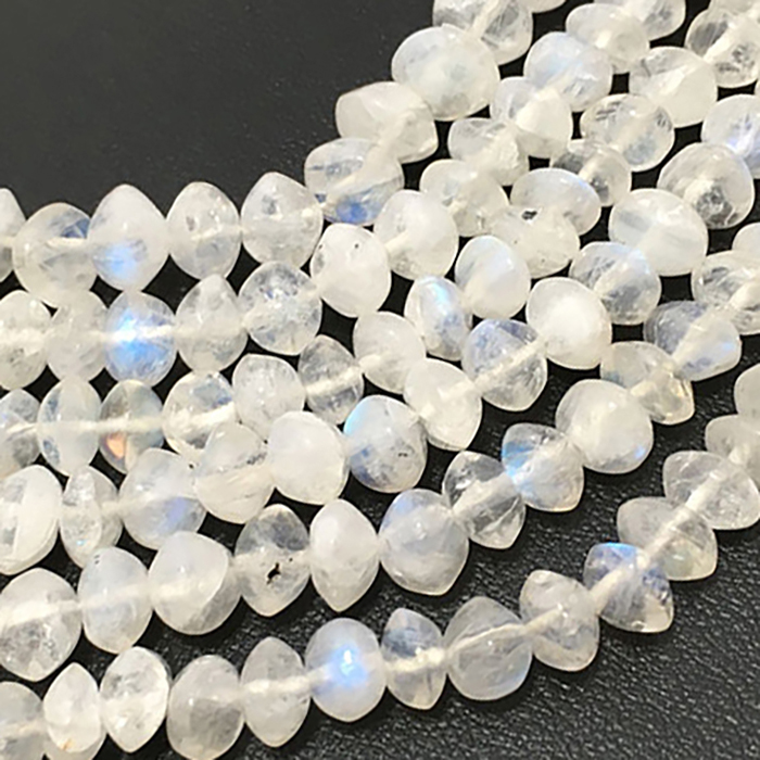 Supplier Rainbow Moonstone Plain Button 5mm to 6mm Beads