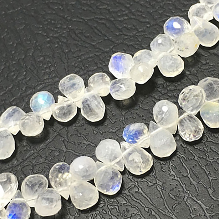 wholesaler Rainbow Moonstone Faceted Drops 6mm to 7mm Beads