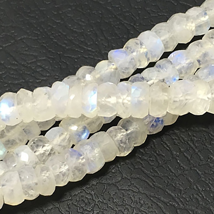 Best Buy Rainbow Moonstone Faceted Rondell 6mm to 7mm Beads