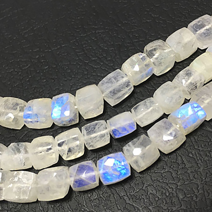 Online Rainbow Moonstone Faceted Box 6mm to 8mm Beads