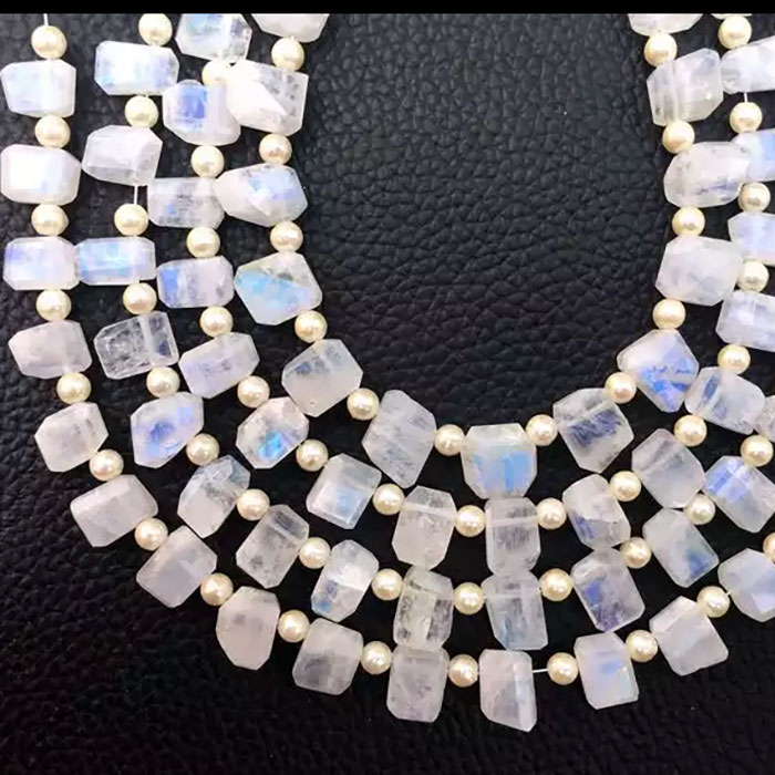 exporters of Rainbow Moonstone Plain Beads Strands for mala making
