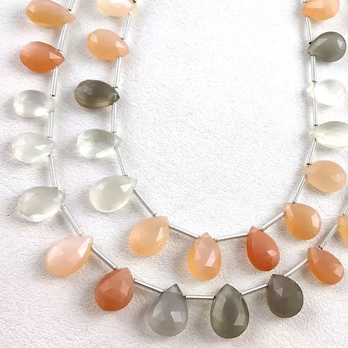 exporters of Rainbow Moonstone Beads Strands for mala making