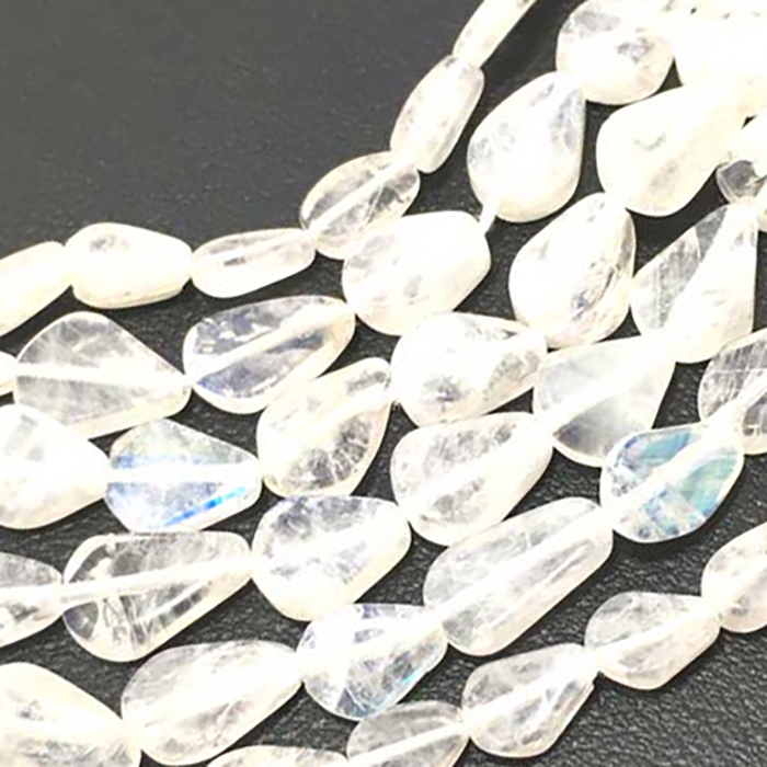 Online Ready Stock Rainbow Moonstone Plain Flat Pear 7mm to 10mm Beads