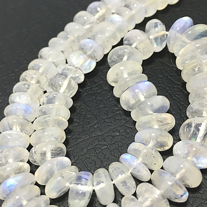 Loose Rainbow Moonstone Plain Rondell 7mm to 11mm Beads