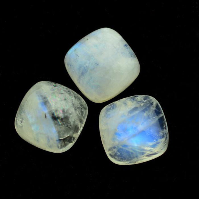 Buy Online Natural Rainbow Moonstone Cushion Gemstone | Loose Rainbow Moonstones