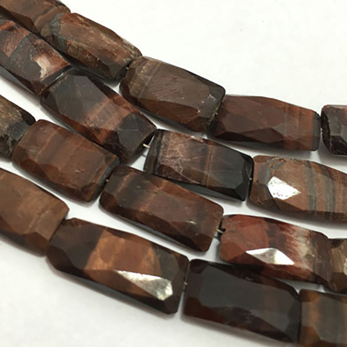 Manufacturer Red Tiger Eye Faceted Chiclets 10mm to 15mm Beads
