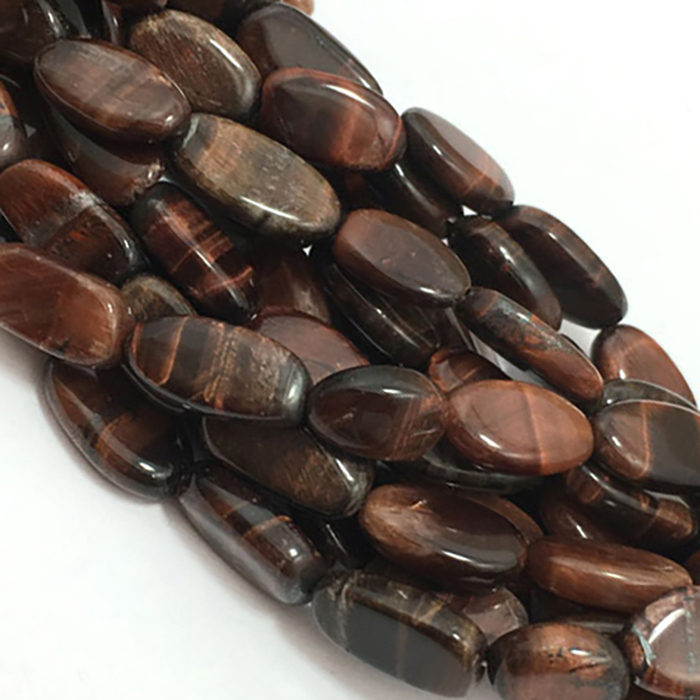 Genuine Red Tiger Eye Plain Oval 11mm to 14mm Beads