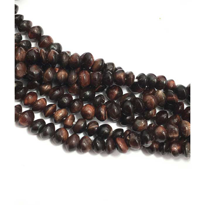 Exporter Red Tiger Eye Plain Button 5mm to 6mm Beads