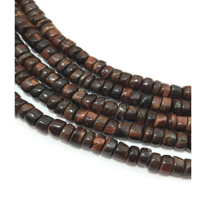 Stunning Red Tiger Eye Plain Tire 6mm to 7mm Beads