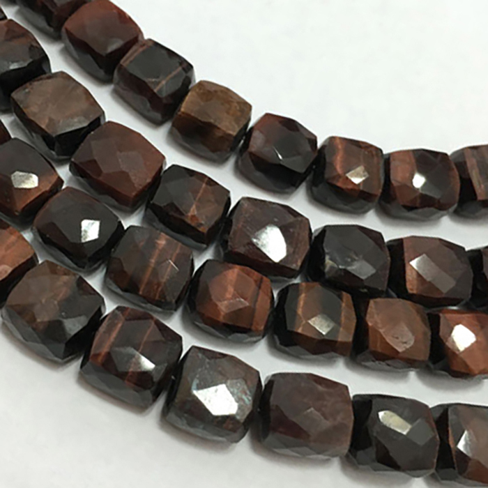 wholesaler Red Tiger Eye Faceted Box 7mm to 8mm Beads