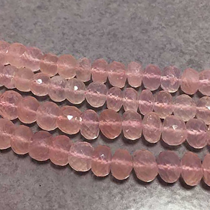 Stunning Rose Quartz Faceted Roundel 10MM To 11MM Beads