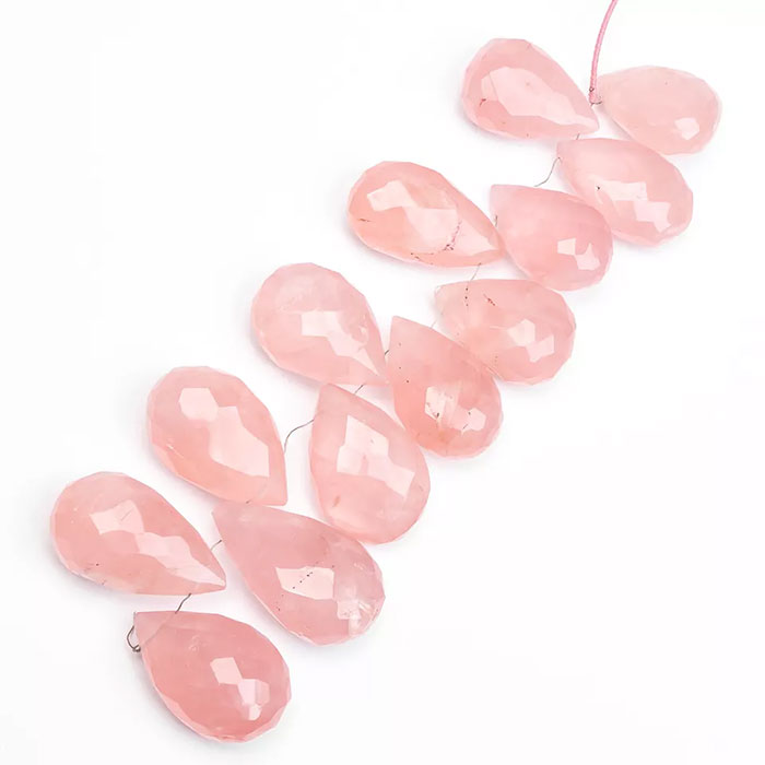 handmade Rose Quartz Faceted Beads Strands Huge selections