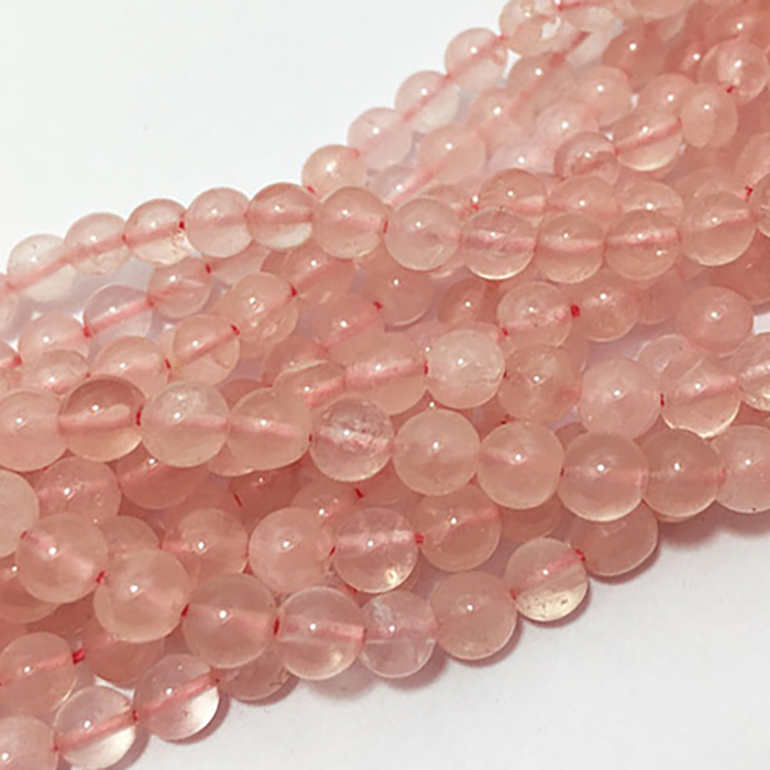 Loose Rose Quartz Plain Round 4MM To 5MM Beads