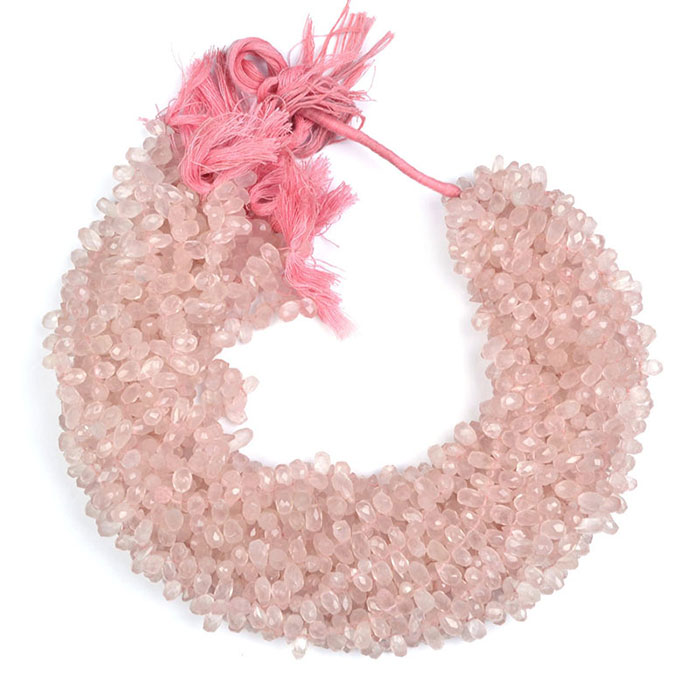 wholesaler of Rose Quartz Faceted Beads Strands for mala