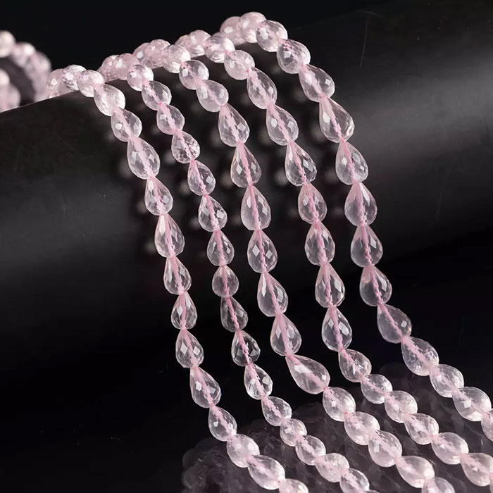 high quality Rose Quartz Faceted Beads Strands for jewellery