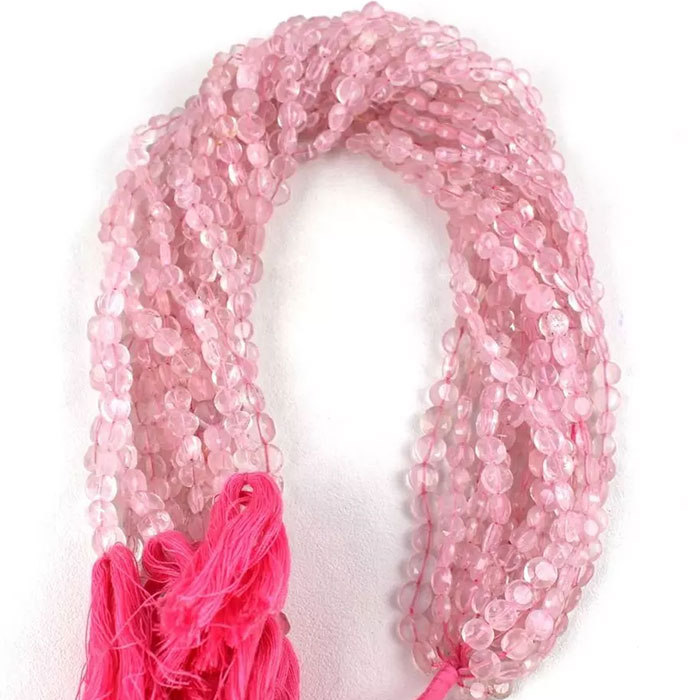 online selection of Rose Quartz Faceted Beads Strands for mala
