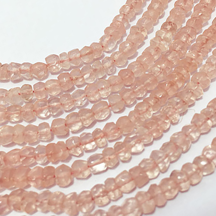 Online Ready Stock Rose Quartz Faceted Tyre 5MM To 6MM Beads