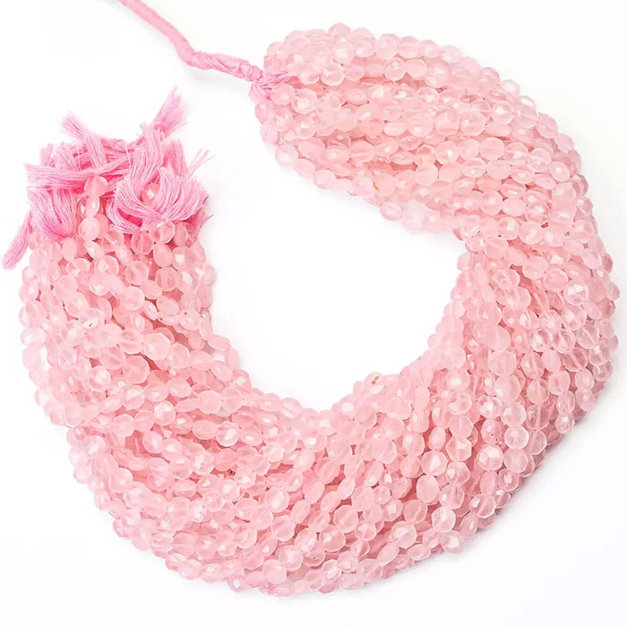 suppliers of Rose Quartz Faceted Beads Strands at best price