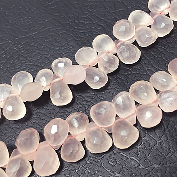 Best Buy Rose Quartz Faceted Drops 6MM To 8MM Beads