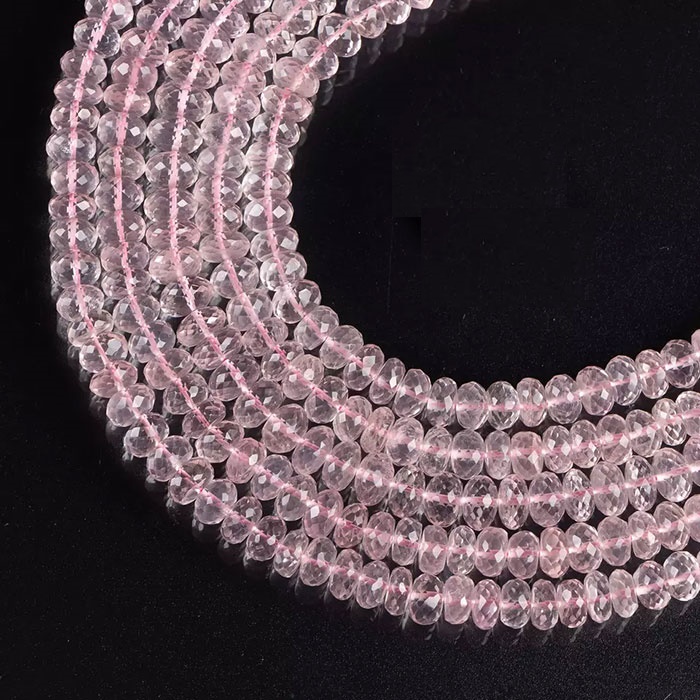 buy online Rose Quartz Faceted Beads Strands manufacturer