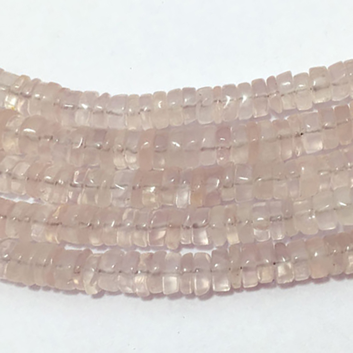 Loose Rose Quartz Plain Tyre 6MM To 8MM Beads