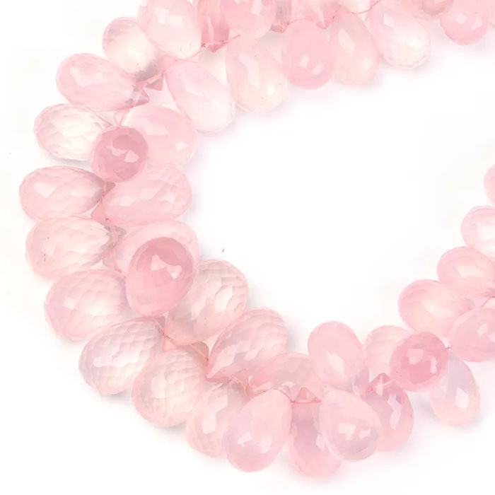 buy online Rose Quartz Faceted Beads Strands manufacturer