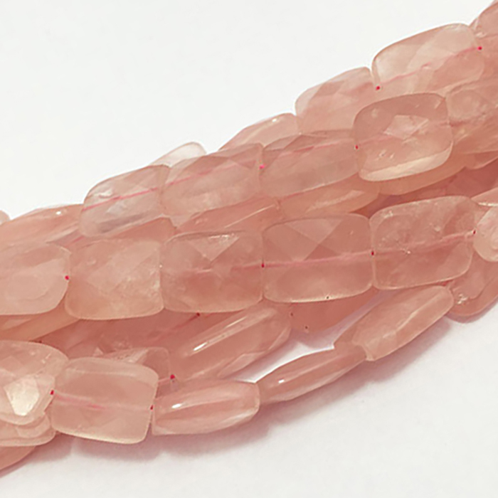 Top Quality Rose Quartz Faceted Chiclet 7MM To 12MM Beads