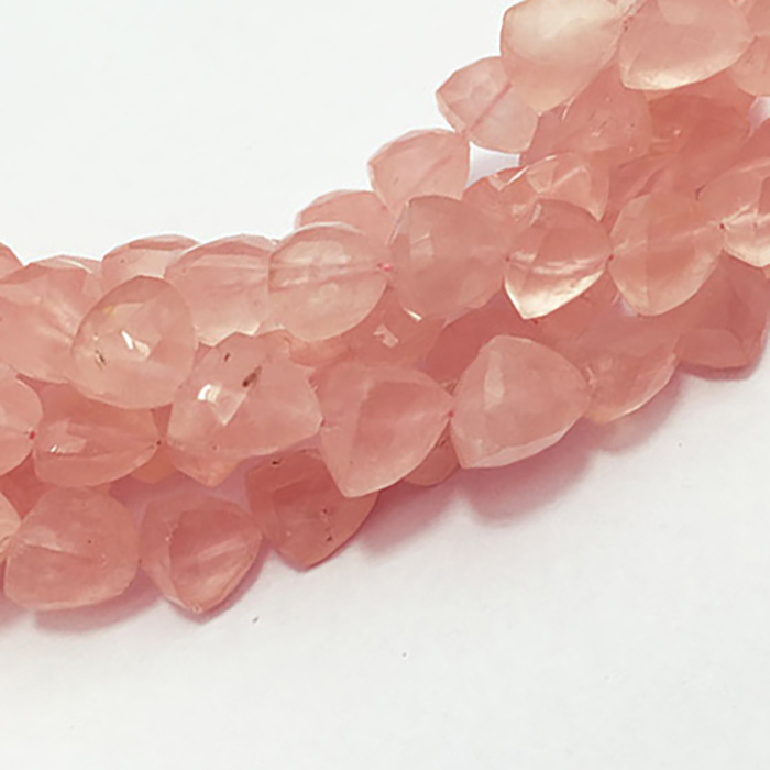 Supplier Rose Quartz Faceted Pyramid 8MM To 9MM Beads