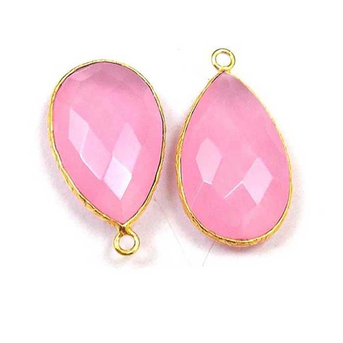 Online Gemstone Double Bail Connector |Electroplated Jewelry |