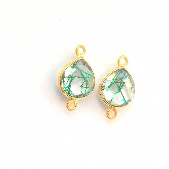 Bulk In Gemstone Double Bail Connector Faceted Gemstone Connector