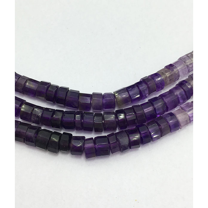 Stunning Shaded Amethyst Faceted Tyre (Wheel) 5MM to 6MM Beads