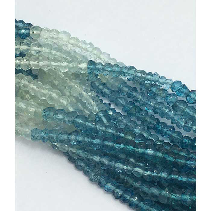 Exporter Shaded Aquamarine Faceted Rendell 3mm to 3.5mm Beads
