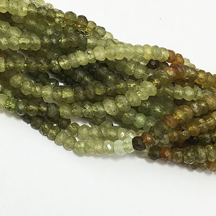 Loose Shaded Grossularite Garnet Faceted Rondell 3.5Mm To 4Mm Beads