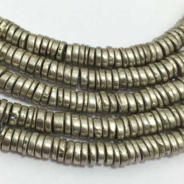 Stunning Silver Pyrite Plain Tyre 6mm to 6.5mm Beads
